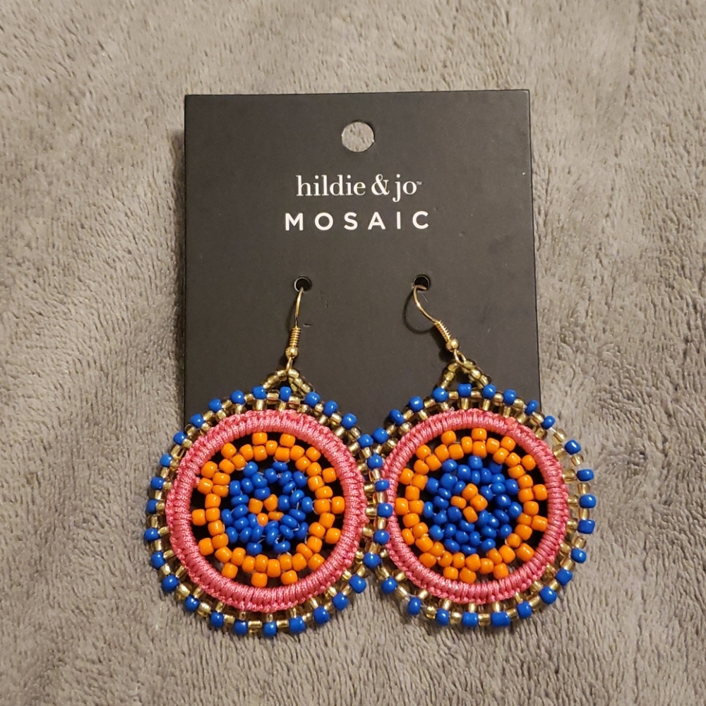 Colorful Mosaic Beaded Earrings